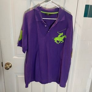 Beverly Hills Polo Club L Purple and Green Polo